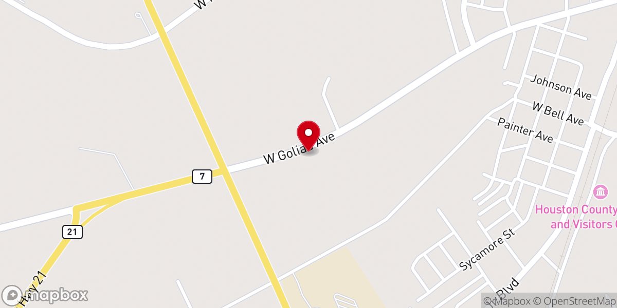Map showing location of Westside Baptist Church