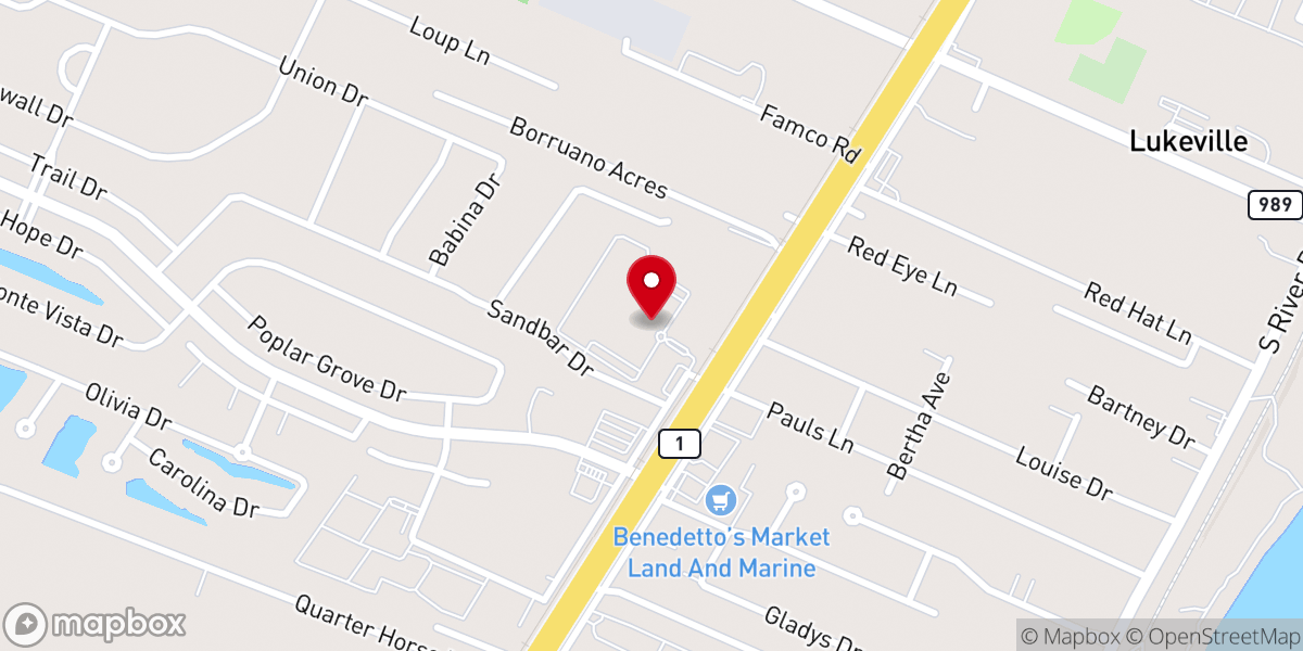 Map showing location of Sweetwater Apartments in West Baton Rouge
