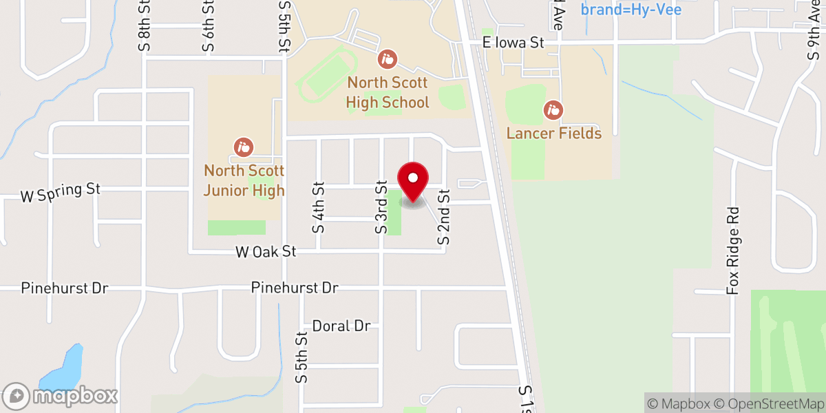 Map showing location of Eldridge United Methodist Church