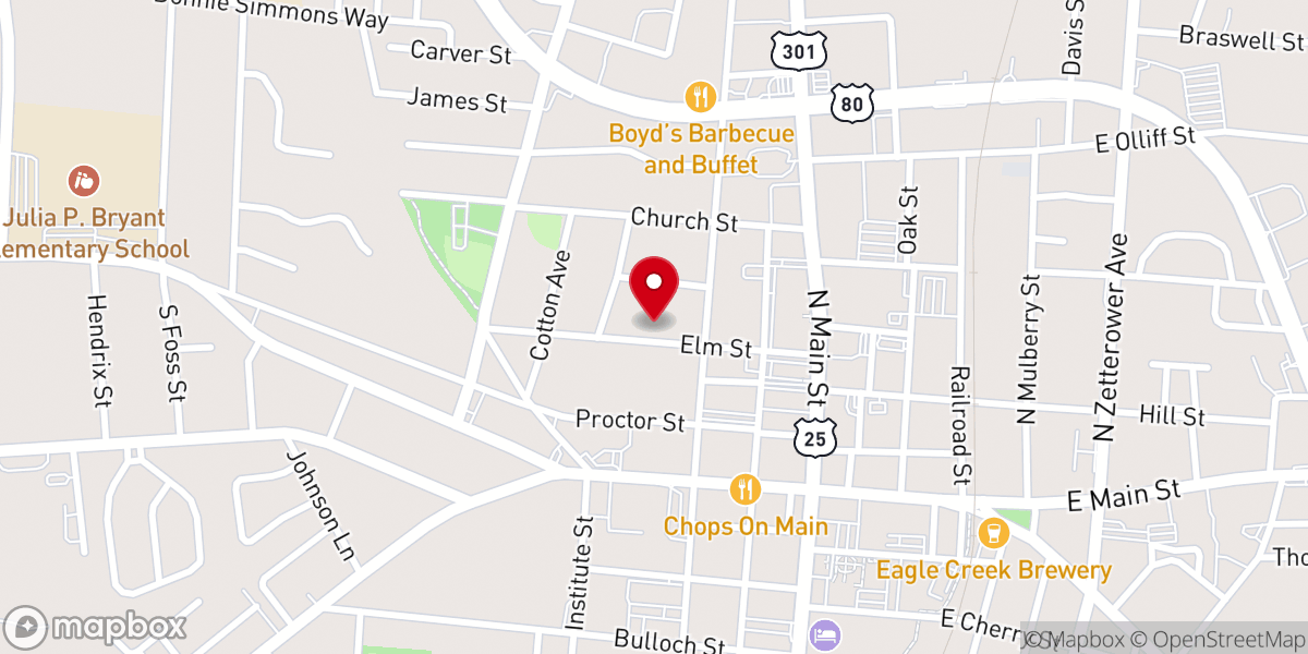 Map showing location of Brannen Chapel United Methodist Church