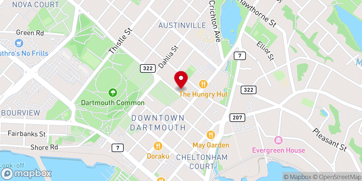 Map showing location of Victoria Road United Baptist Church