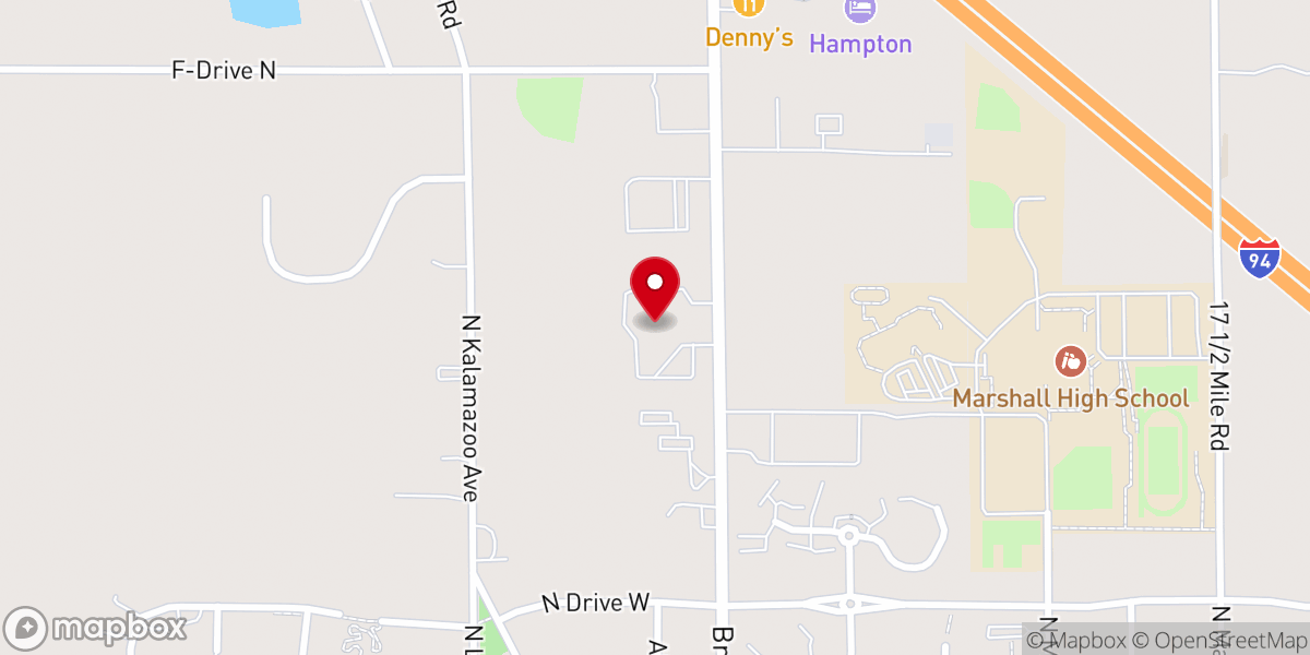 Map showing location of Marshall United Methodist Church