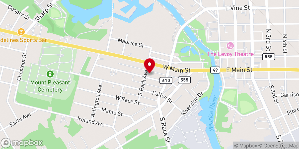 Map showing location of West Side Church