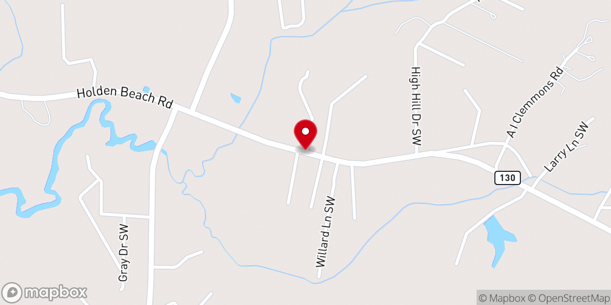 Map showing location of Holden Beach NC Weddings
