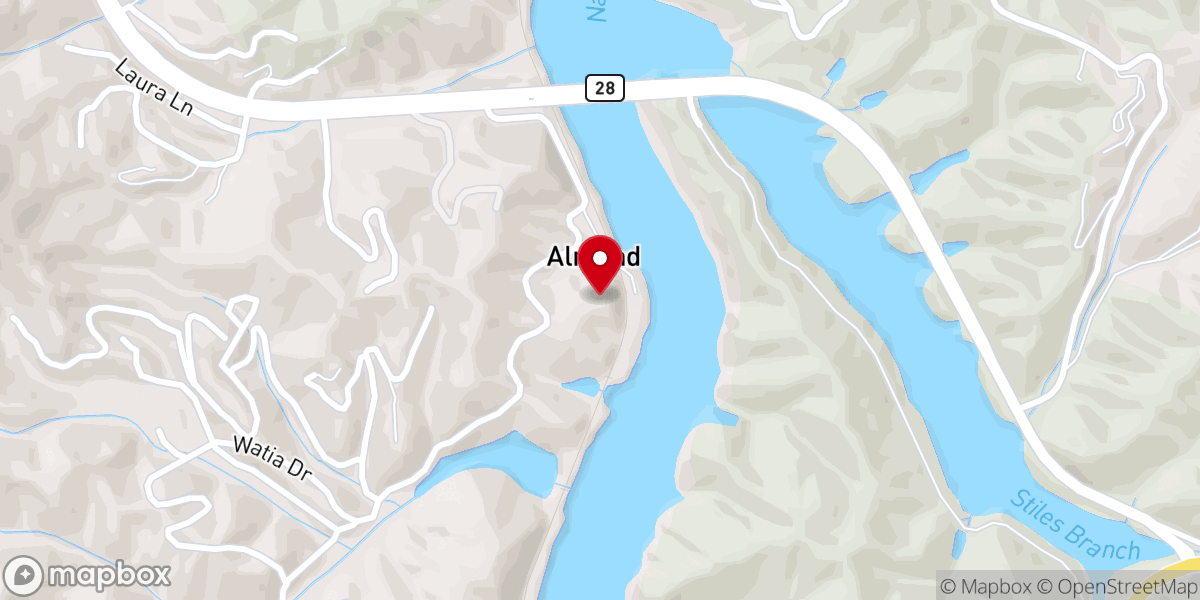Map showing location of Crosspoint Almond Baptist Church