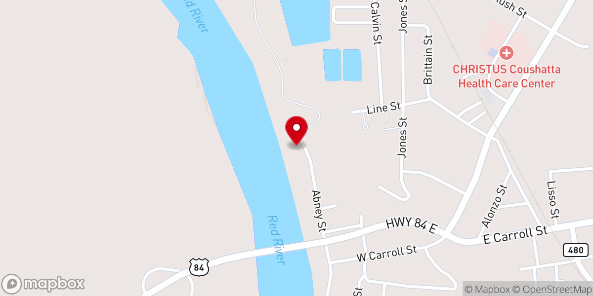 Map showing location of Red River Church-God In Christ