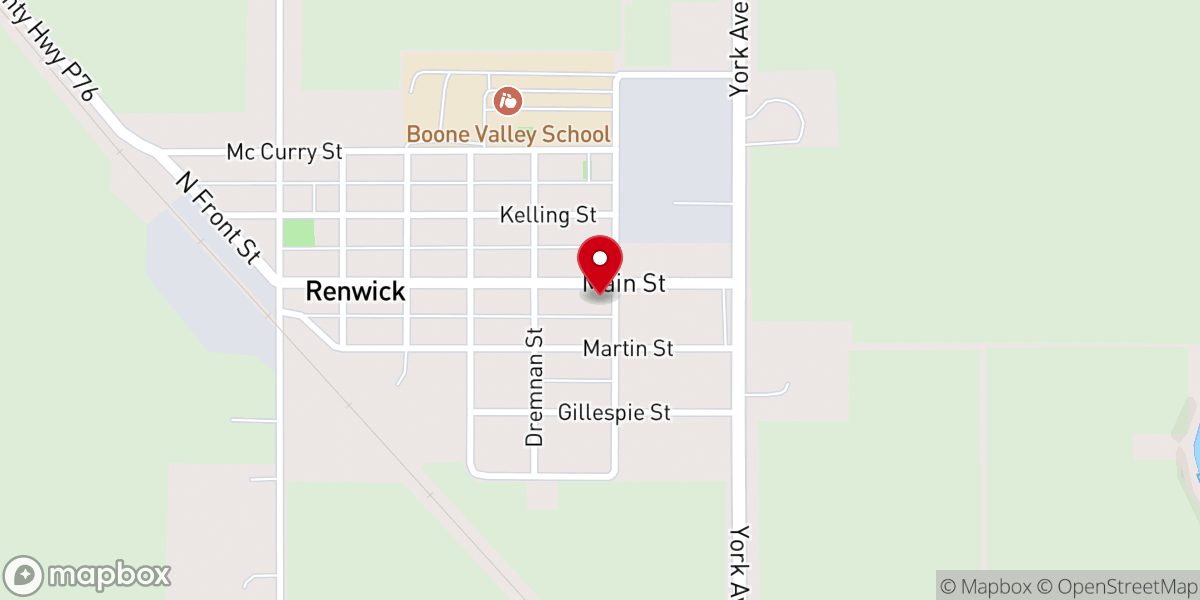 Map showing location of Baptist Parsonage
