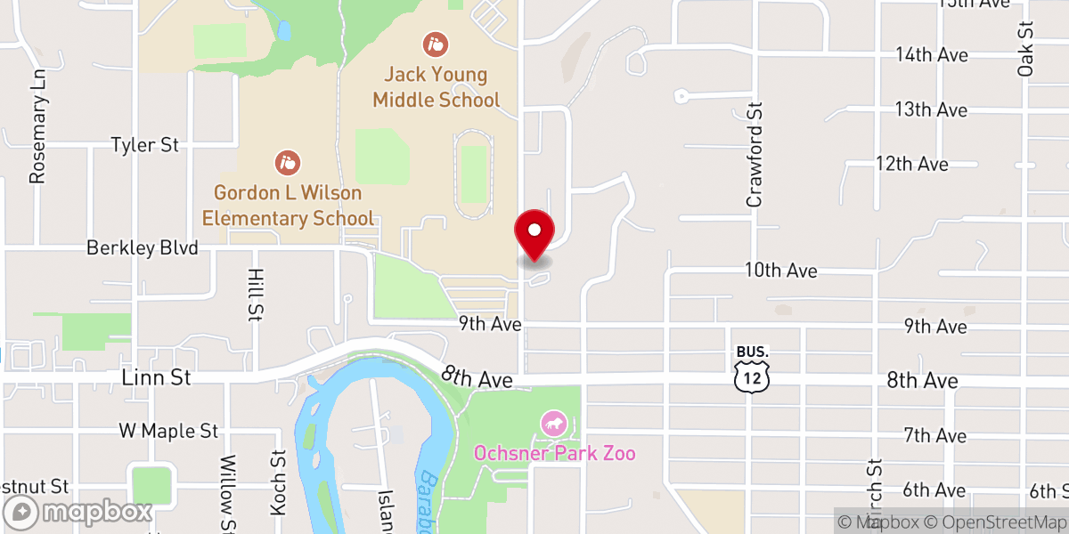 Map showing location of Our Savior Lutheran Church