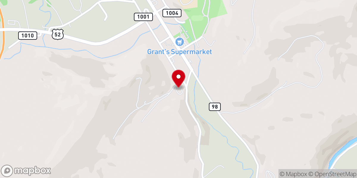 Map showing location of Bland United Methodist Church