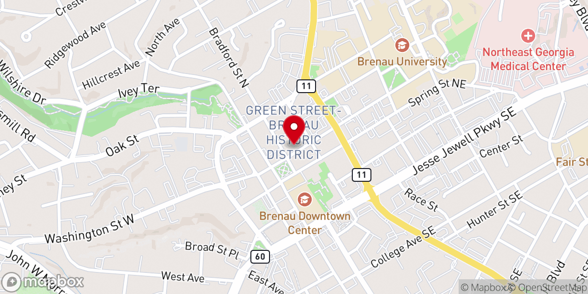 Map showing location of St. Luke Church on the Square