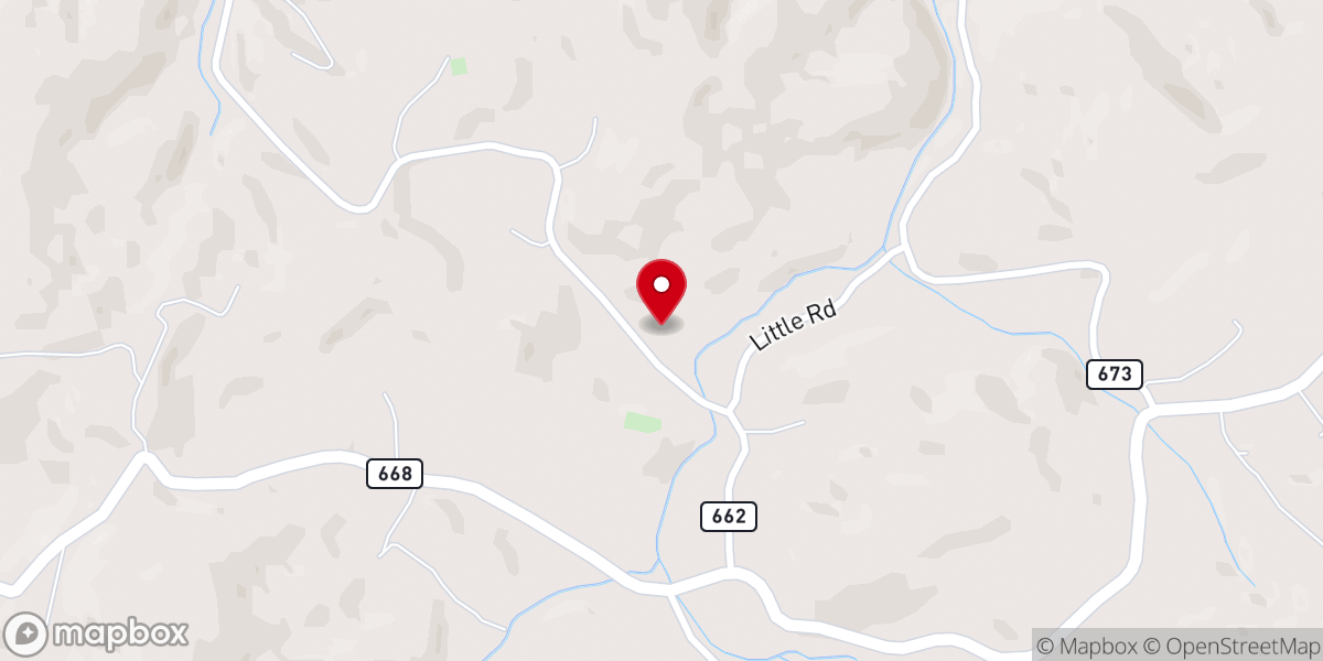 Map showing location of Elk Creek Bethel United Methodist Church
