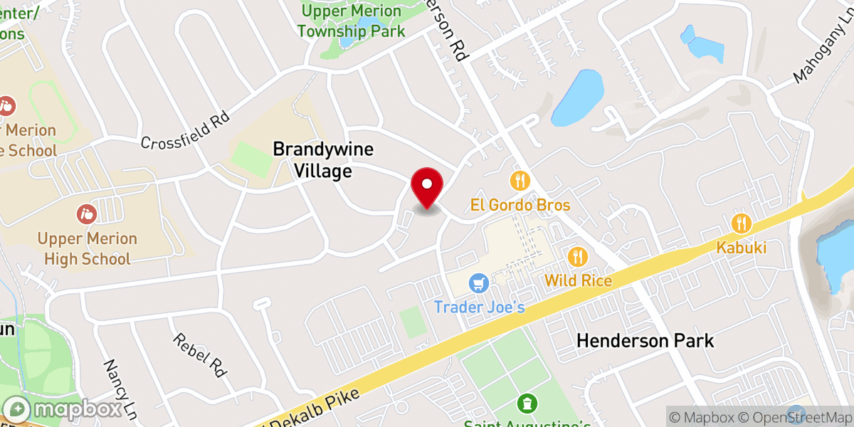Map showing location of Upper Merion Area Community Cupboard