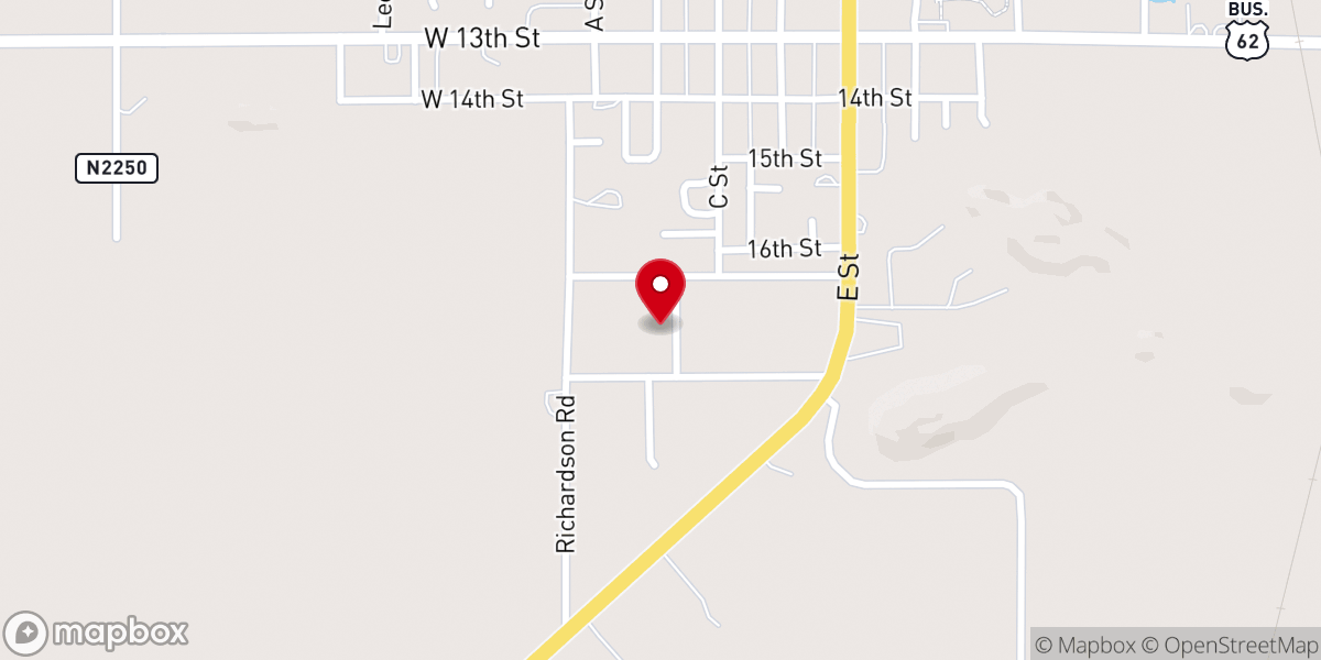Map showing location of Southside Baptist Church