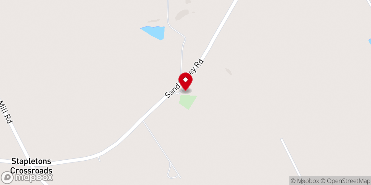 Map showing location of Sand Valley AME Church