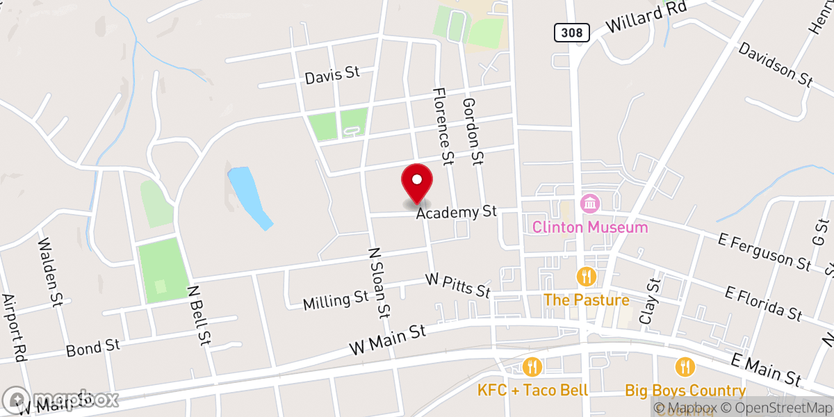 Map showing location of United Ministries of Clinton