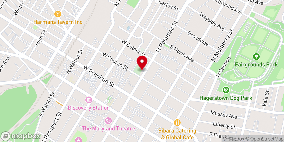 Map showing location of Zion Reformed United Church of Christ