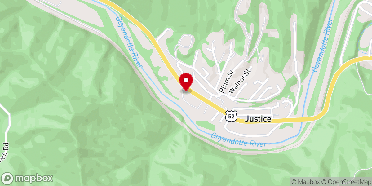 Map showing location of Justice Tabernacle Church