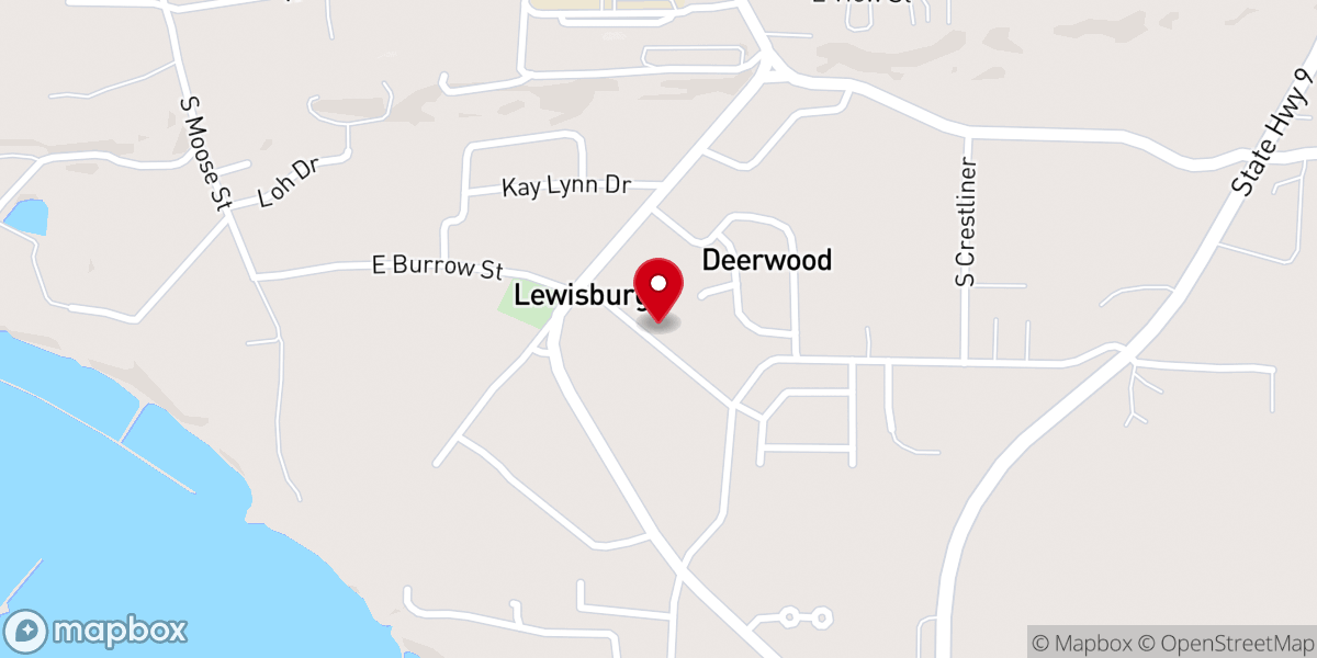 Map showing location of Lewisburg Missionary Baptist Church
