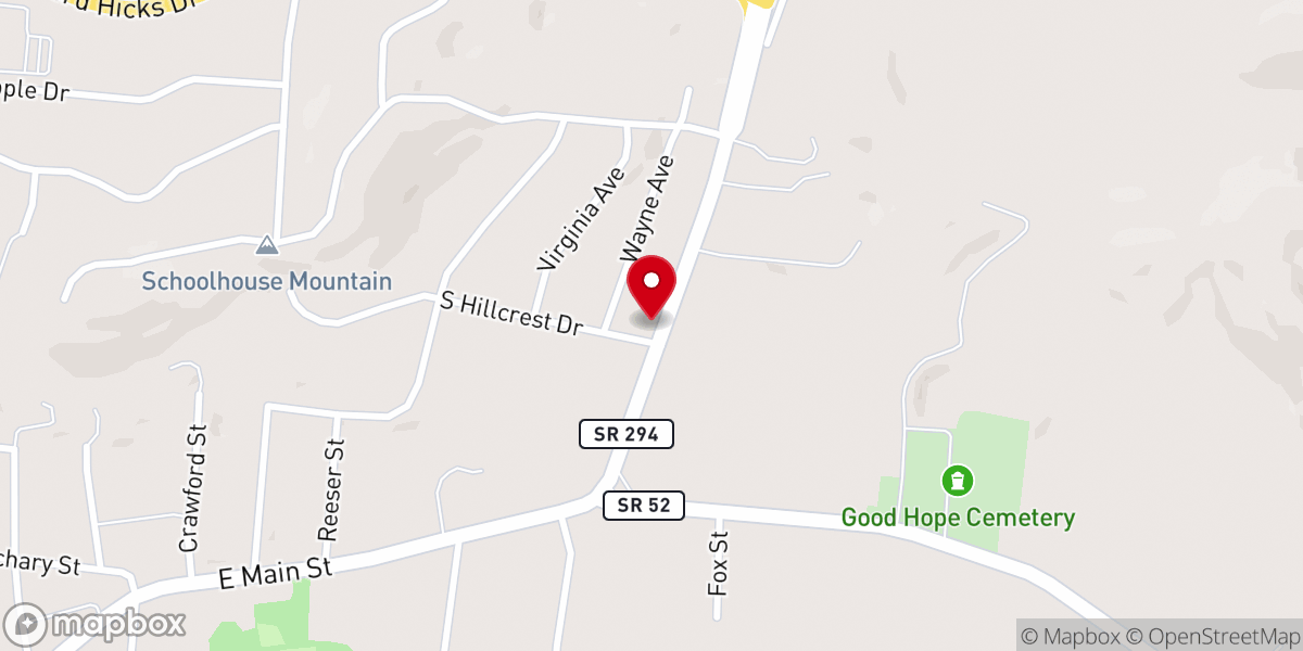 Map showing location of First Cumberland Presbyterian