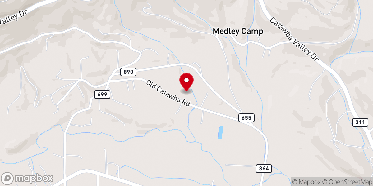Map showing location of Mason Cove Chapel
