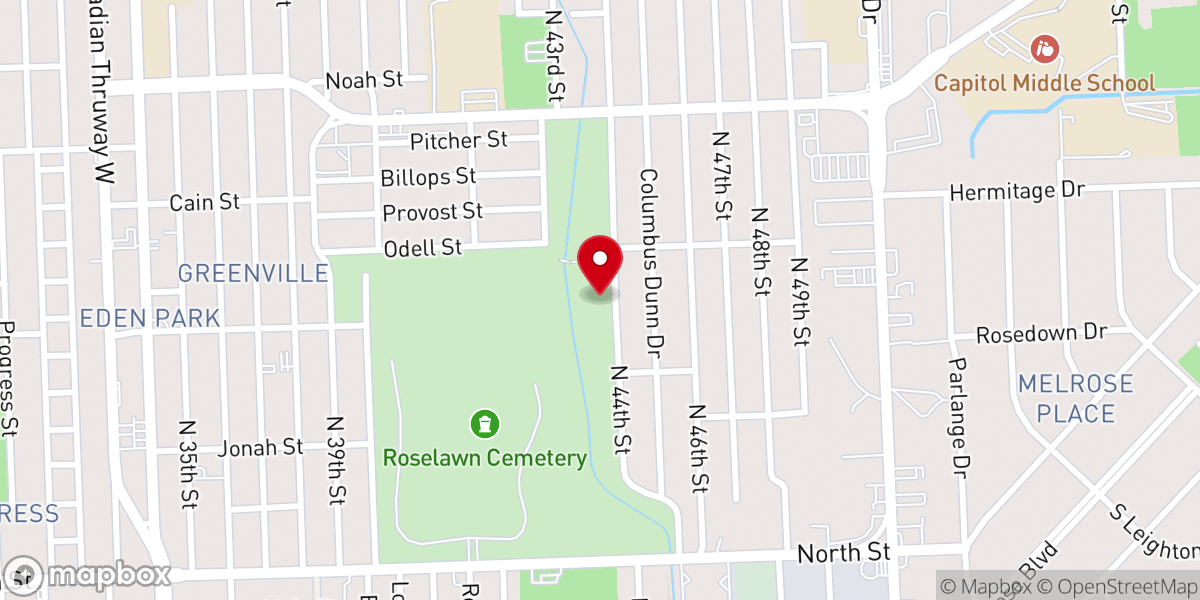Map showing location of Forty-fourth Street St James Baptist Church