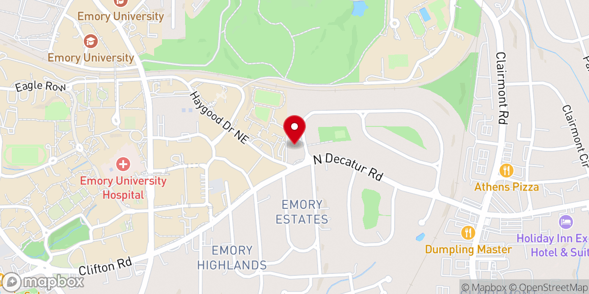 Map showing location of Emory Presbyterian Church
