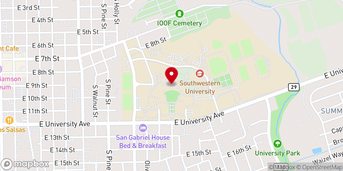 Map showing location of Lois Perkins Chapel