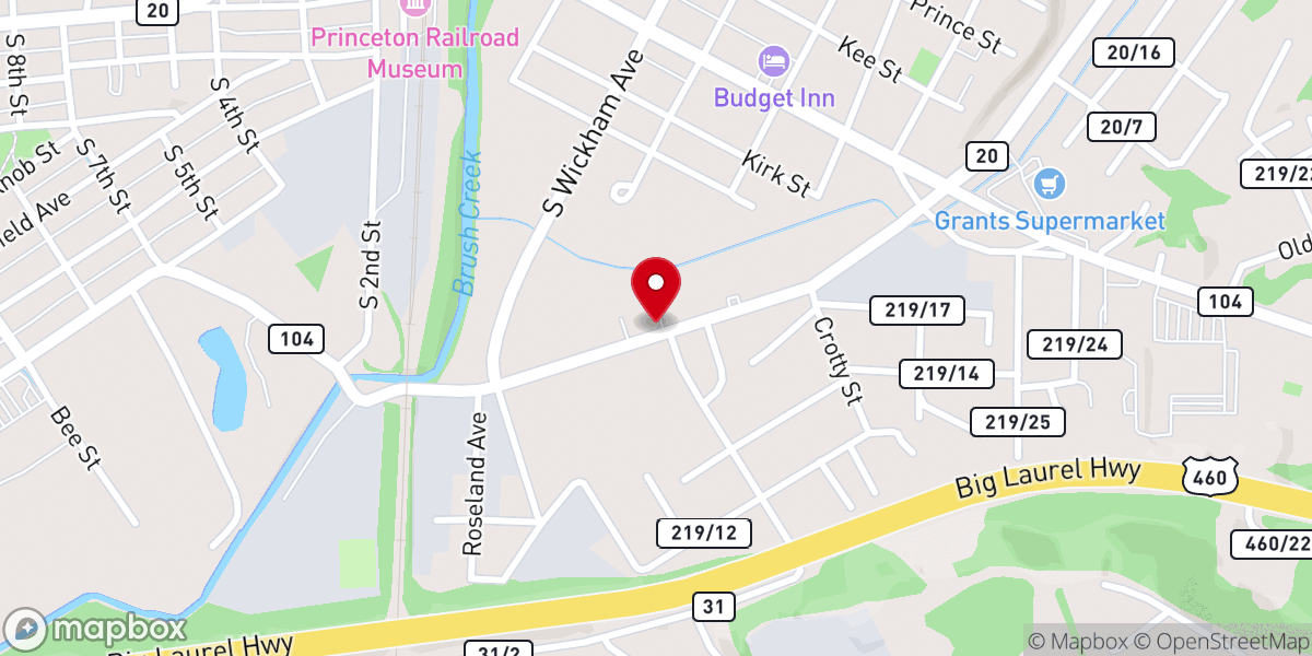 Map showing location of Stumpy Bottom Church