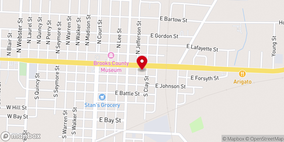 Map showing location of Quitman Methodist Church