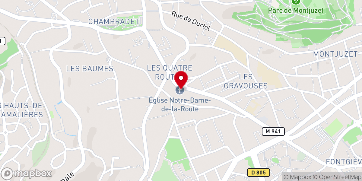 Map showing location of Eglise Notre Dame De La Route (Assomption De La Bienheureuse Vierge Marie)