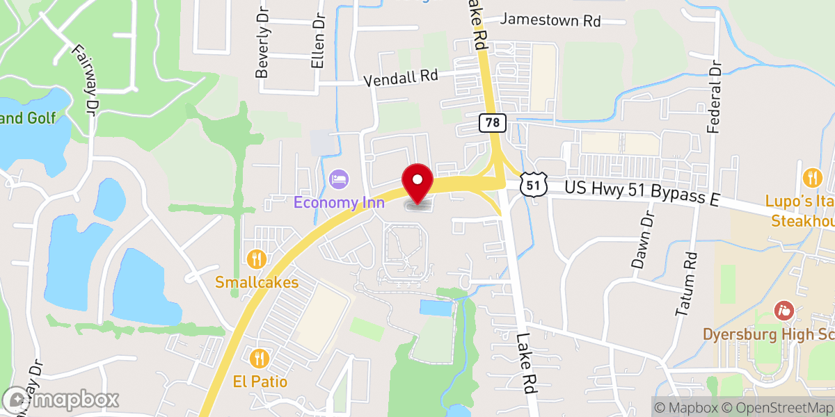 Map showing location of 1st United Pentecostal Church