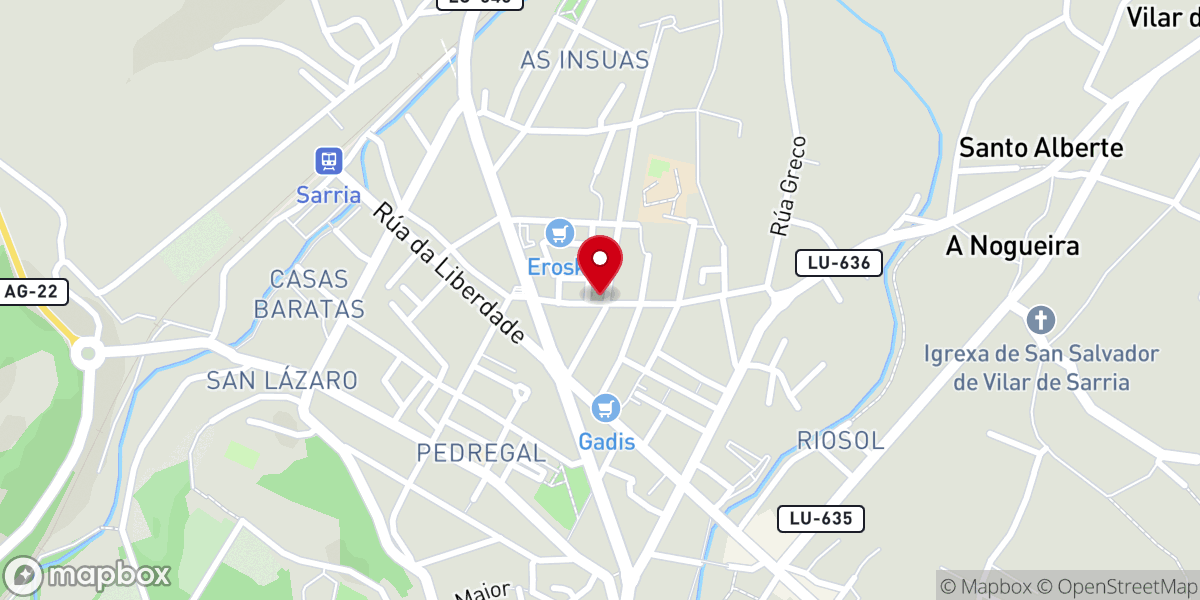 Map showing location of Parroquia Nuestra Señora del Rosario