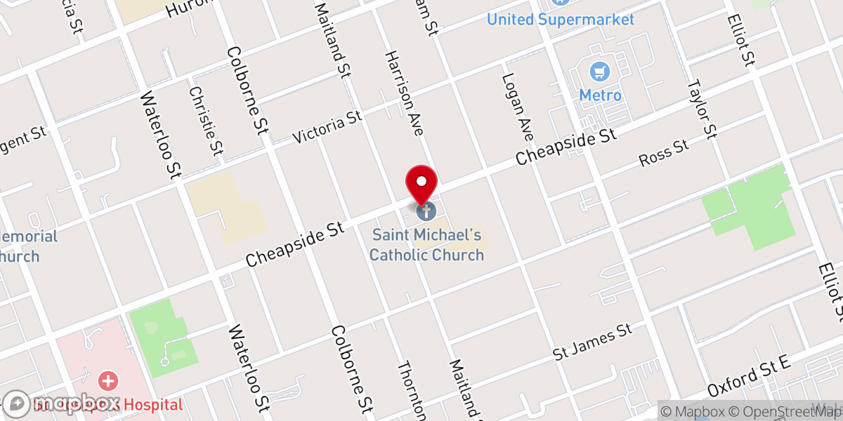 Map showing location of St. Michael's Parish