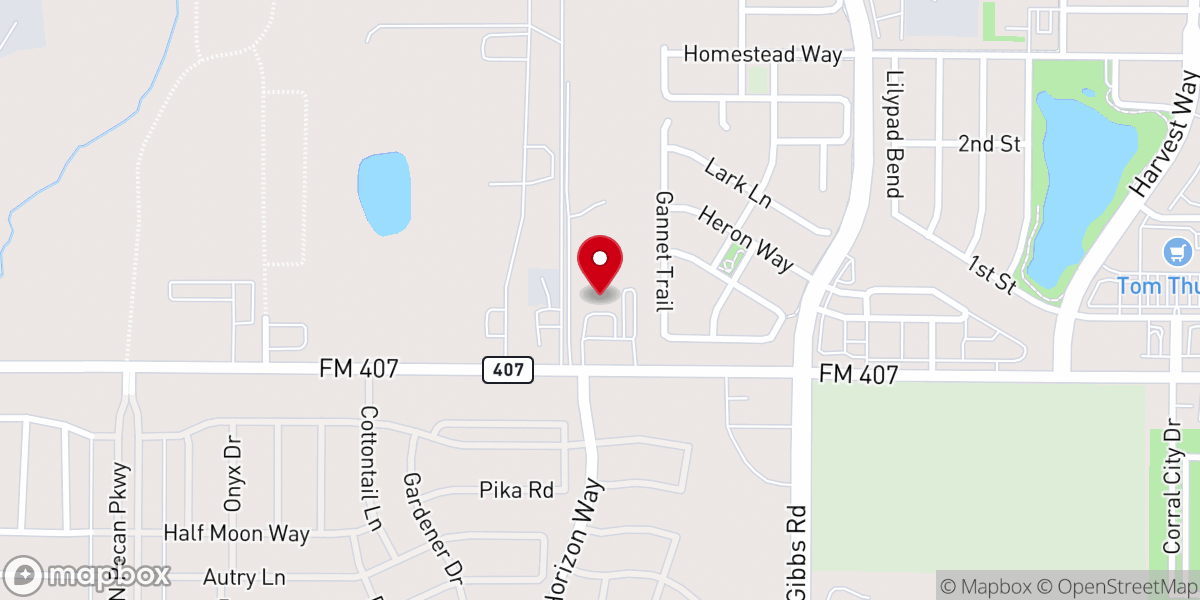 Map showing location of North Texas Church of Christ
