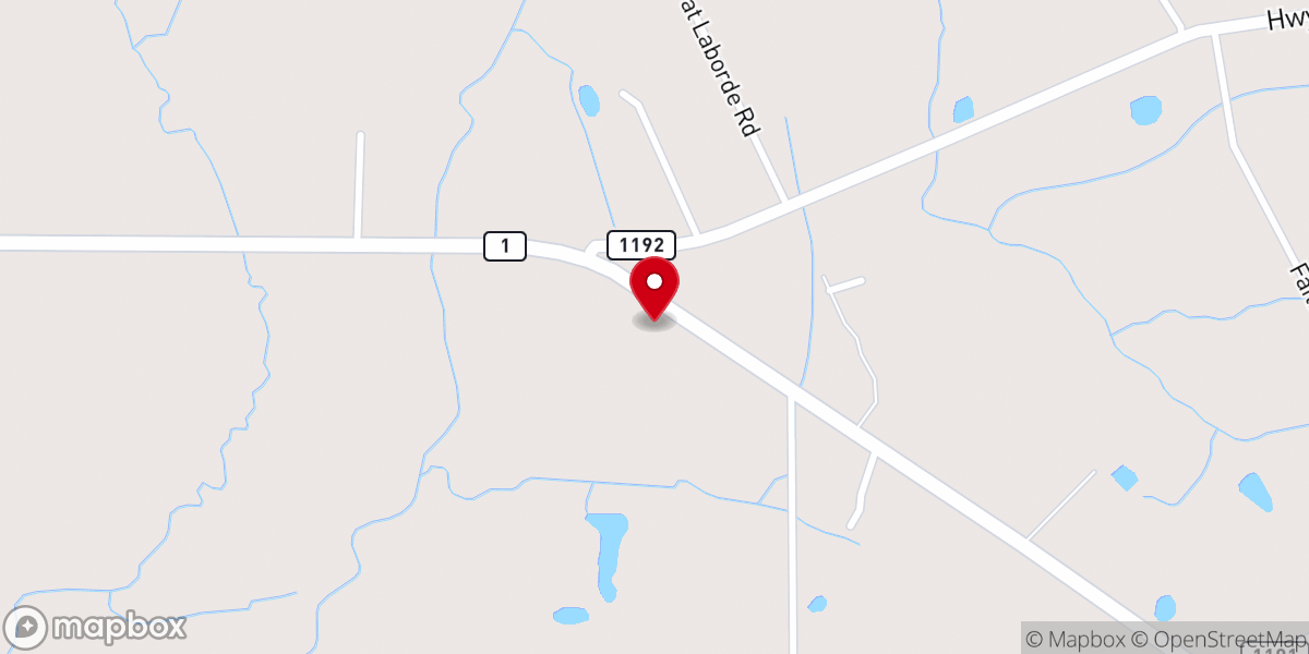 Map showing location of Church at Marksville