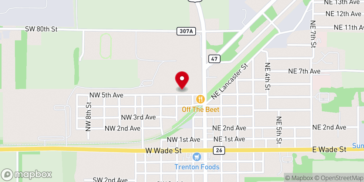 Map showing location of Ebenezer Baptist Church