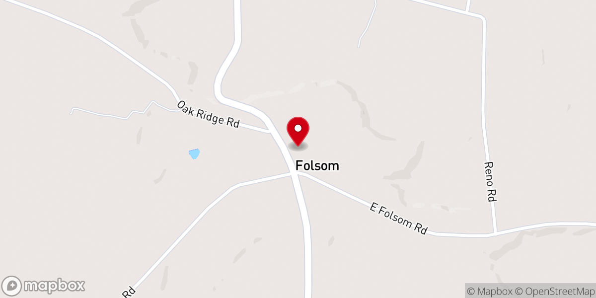 Map showing location of Folsom Community Church at Burnetts Chapel