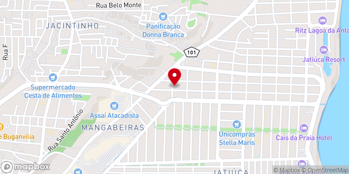 Map showing location of Igreja Batista da Comunhão