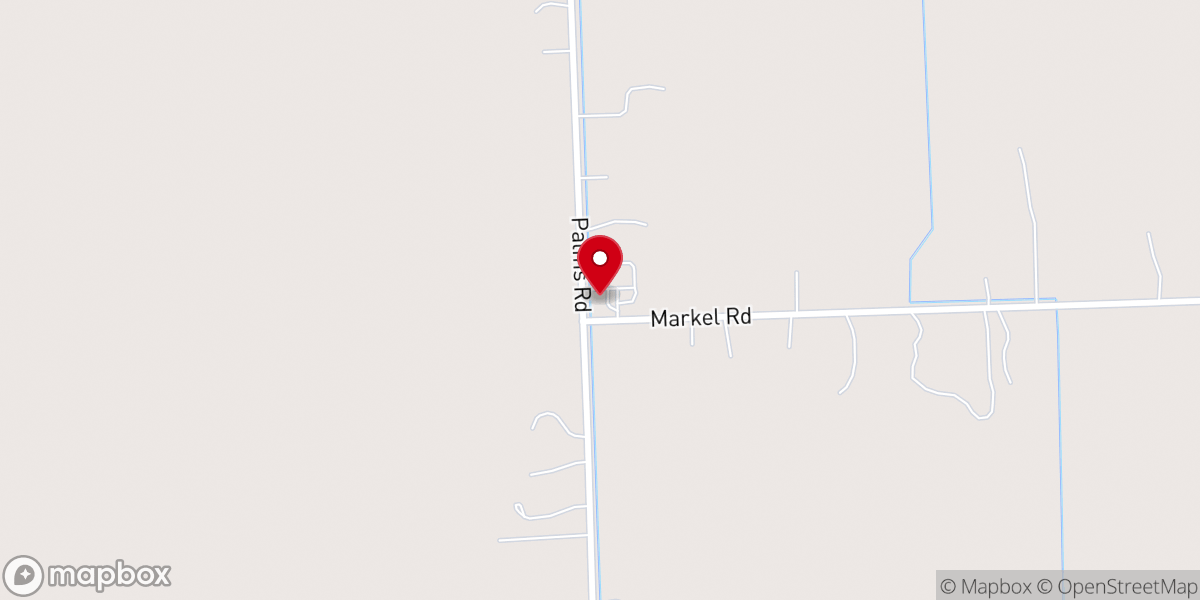 Map showing location of St. Peter Lutheran Church