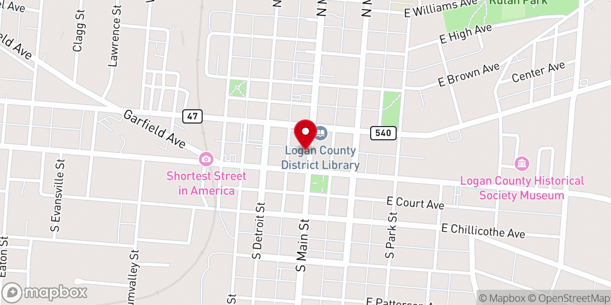 Map showing location of First United Presbyterian Church