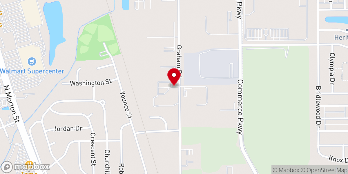 Map showing location of Franklin Memorial Christian Church