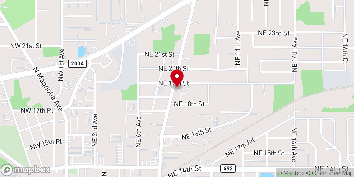 Map showing location of St Mark's United Methodist Church
