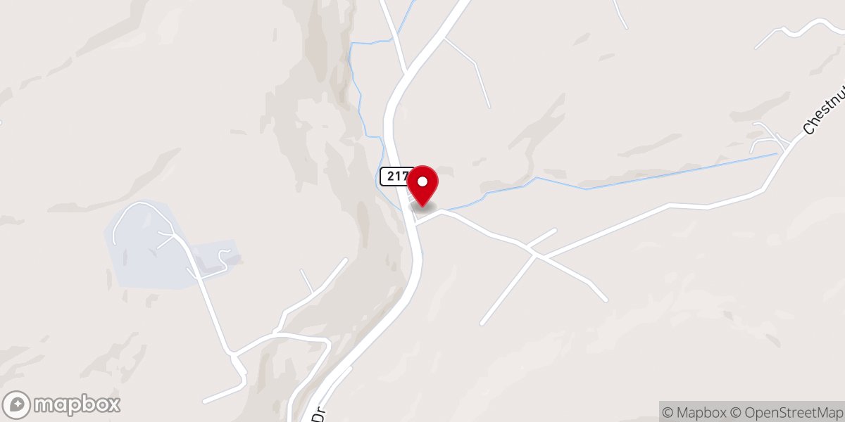 Map showing location of Bible Baptist Church and Academy
