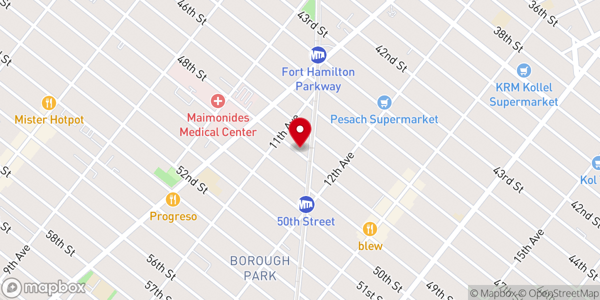Map showing location of Congregation Mishmeres Kevorim