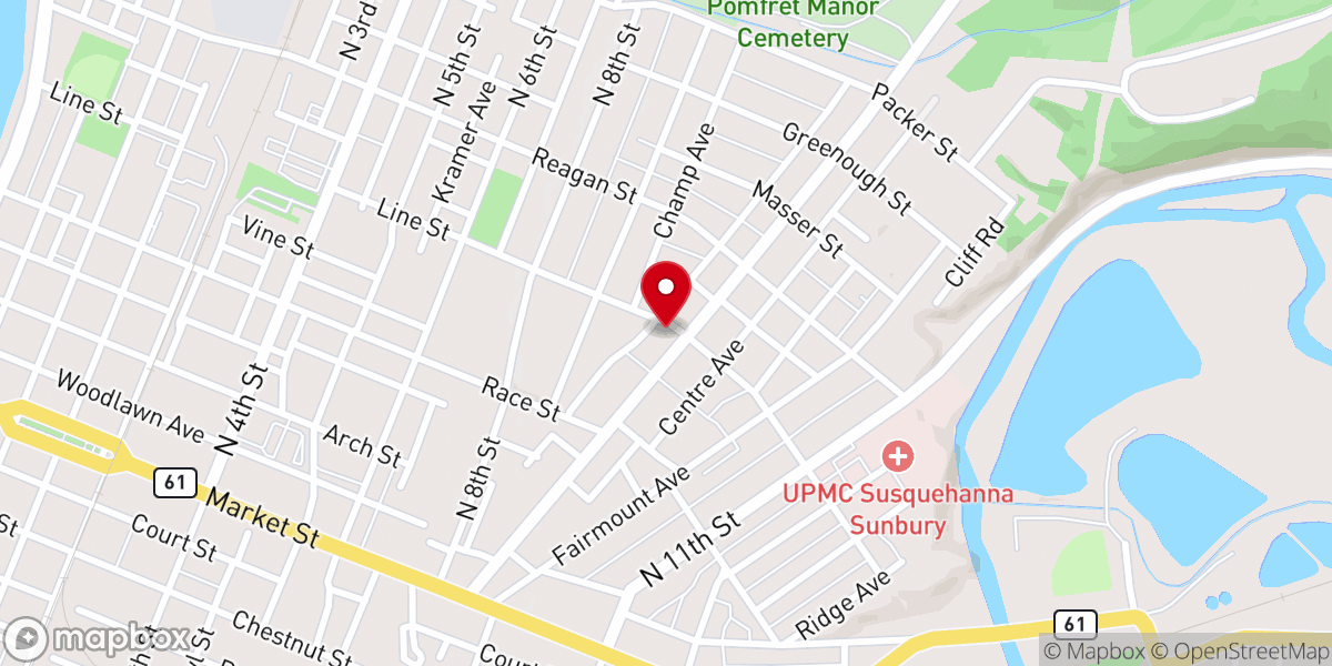 Map showing location of Catawissa Avenue United Methodist Church