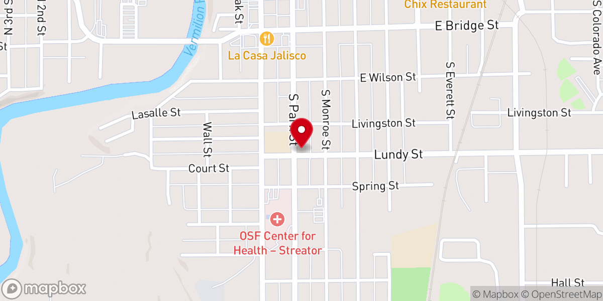 Map showing location of St. Anthony of Padua Church