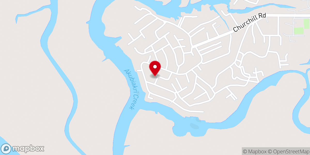 Map showing location of New Generation Baptist Church
