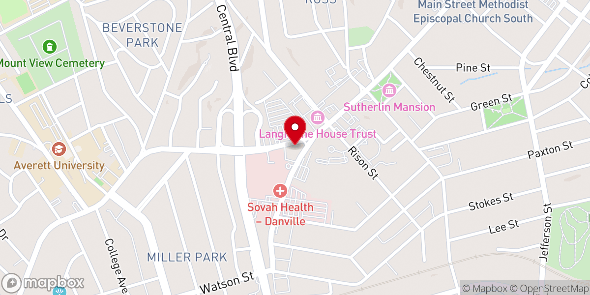 Map showing location of Mount Vernon United Methodist Church