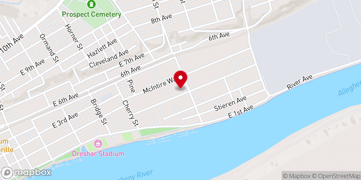 Map showing location of Salvation Army Allegheny Valley Worship and Service Center