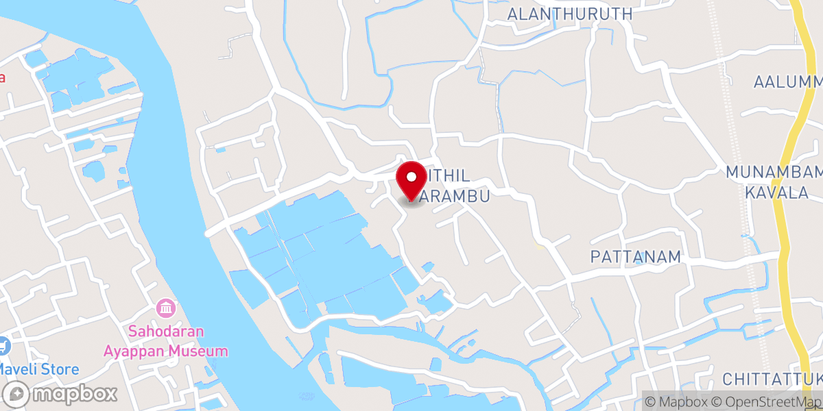 Map showing location of Vyakulambika Roman Catholic Church